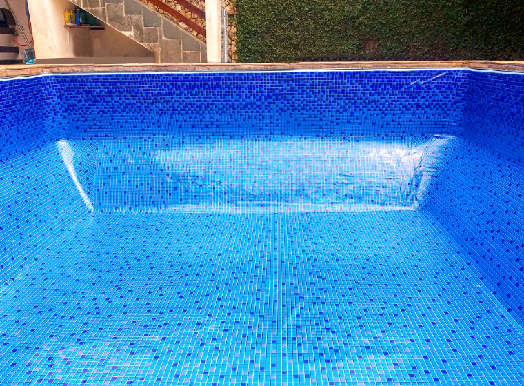 A freshly built pool